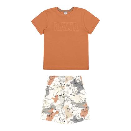 Imagem de Conjunto Alakazoo infantil menino camiseta e bermuda dino