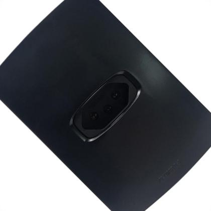 Imagem de Conjunto Alumbra Gracia Maxx 4X2 Preto Com Placa 1 Tomada 10A 85680