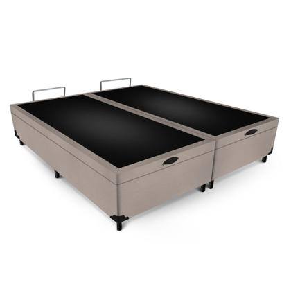 Imagem de Conjunto Amx FOAM Espuma D33 Americanflex Double Face Box Baú Max Ultra Suede Bege Queen Size 158x198x66cm