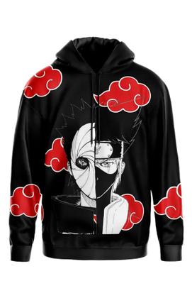 Imagem de Conjunto Anime Moletom Naruto Akatsuki Blusa Capuz Forrado Bolso + Calça Top Full