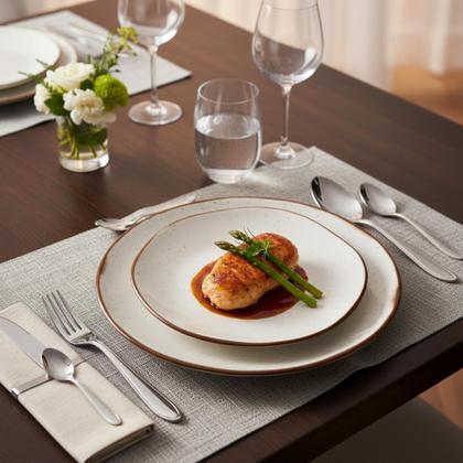 Imagem de Conjunto Aparelho Jantar Oxford Talheres Brinox Servir Festa
