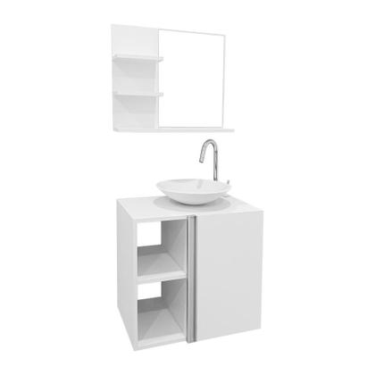 Imagem de Conjunto Armário para banheiro Branco e Cuba com Espelheira Harpia