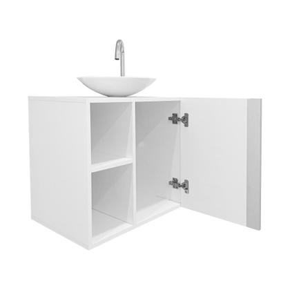Imagem de Conjunto Armário para banheiro Branco e Cuba com Espelheira Harpia