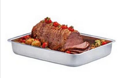 Imagem de Conjunto Assadeira Retangular de Alumínio Polido 3 Peças