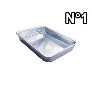 Imagem de Conjunto Assadeira Retangular de Alumínio Polido 3 Peças