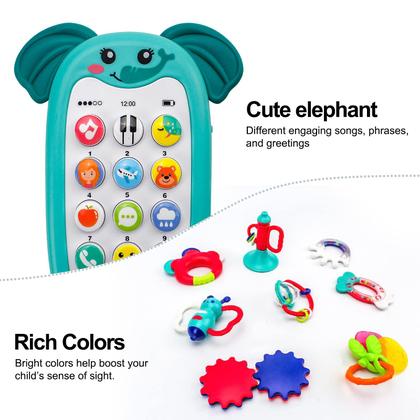 Imagem de Conjunto Baby Rattles Teethers WISHTIME, 10 unidades com telefone de 6 a 12 meses
