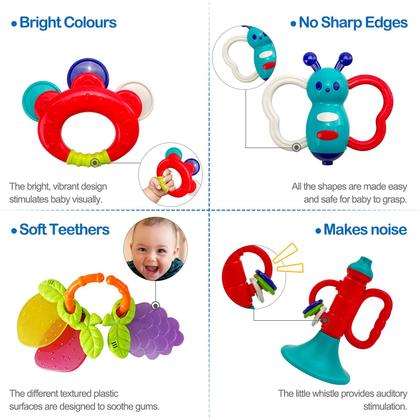 Imagem de Conjunto Baby Rattles Teethers WISHTIME, 10 unidades com telefone de 6 a 12 meses