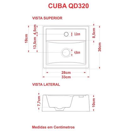 Imagem de Conjunto Balcão C/Cuba Q32 e Espelheira Soft 500