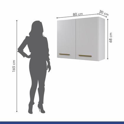 Imagem de Conjunto Balcão Cooktop 4 Bocas 2 Nichos para Forno e 2 Armários Aéreo