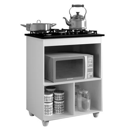 Imagem de Conjunto Balcão Cooktop 5 Bocas com Nicho 1 Porta Basculante e 2 Armários Aéreo