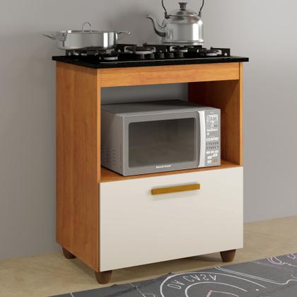 Imagem de Conjunto Balcão Cooktop 5 Bocas com Nicho 1 Porta Basculante e 2 Armários Aéreo