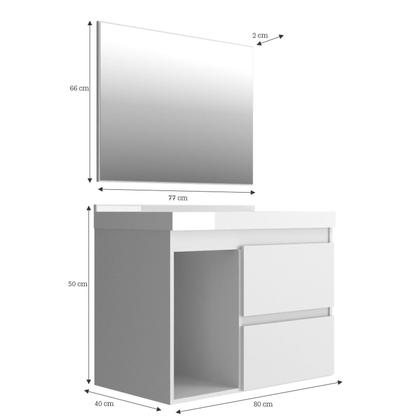 Imagem de Conjunto Balcão para Banheiro com Espelheira California 80