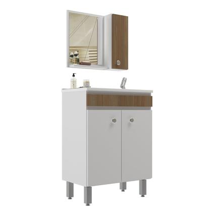 Imagem de Conjunto Balcão para Banheiro com Espelheira Palermo 55