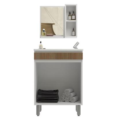 Imagem de Conjunto Balcão para Banheiro com Espelheira Palermo 55