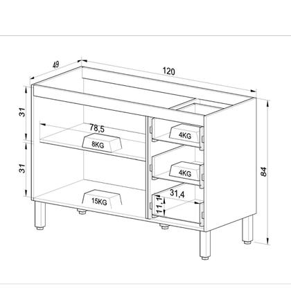Imagem de Conjunto Bambu Fumê/Grafite