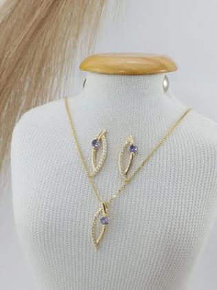 Imagem de Conjunto Banhado a Ouro Com Pedras Bijou Art