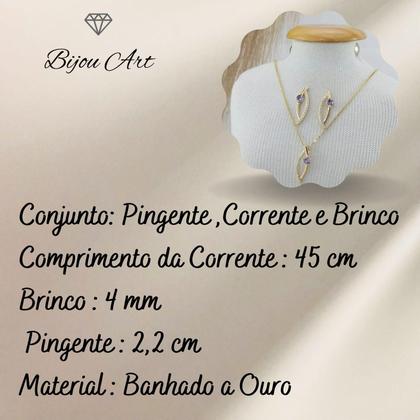Imagem de Conjunto Banhado a Ouro Com Pedras Bijou Art