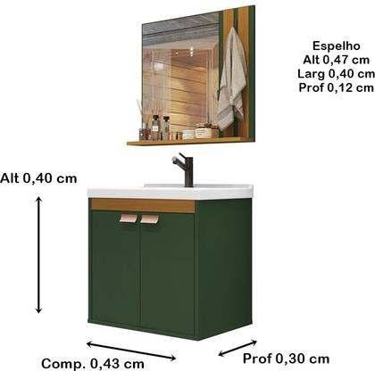 Imagem de Conjunto Banheiro Completo Prime Balcão com Cuba e Espelho - Diversas Cores - Comprar Móveis em Casa