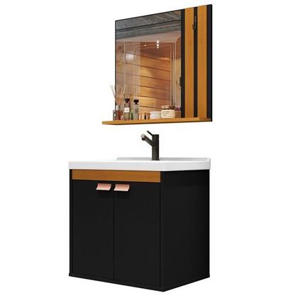 Imagem de Conjunto Banheiro Palas com Cuba cor Preto / Nature - Comprar Móveis em Casa