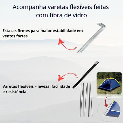 Imagem de Conjunto Barraca 2 Pessoas + Colchão Inflável Casal Camping