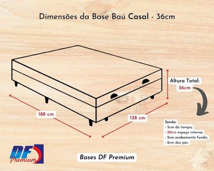 Imagem de Conjunto Baú Casal (Colchão The Best D33 Plumatex + Base Baú Econ. 36cm)