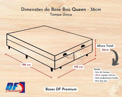 Imagem de Conjunto Baú Queen (Colchão Amx One Face Pillow Americanflex + Base Baú Econ. 36cm)