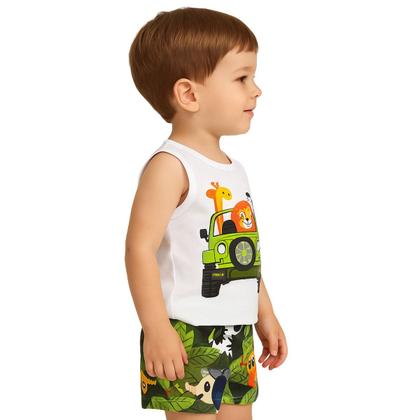Imagem de Conjunto Bebê Infantil Menino Regata Algodão e Shorts Poliéster