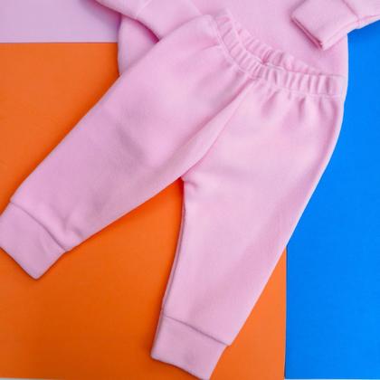 Imagem de Conjunto Bebê Infantil Soft Inverno Menino Menina Roupa de frio P ao 3 Enxoval Blusa e Calça com punho