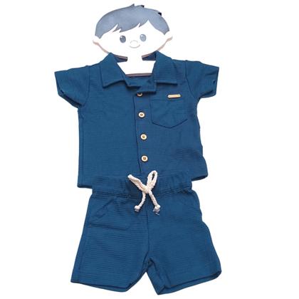 Imagem de Conjunto Bebê masculino Camisa e Shorts com tecido Texturizado - Colorittá