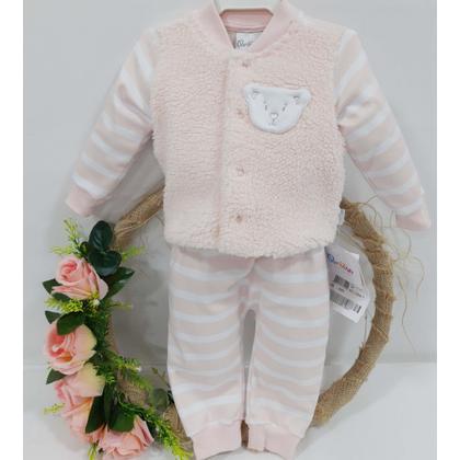 Imagem de Conjunto Bebe Menina Casaco + Calça Pelo Luxo Paraiso 11810