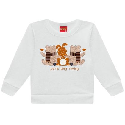 Imagem de Conjunto Bebê Menina Moletom Peluciado Com Bordado e Legging Estampada Kyly