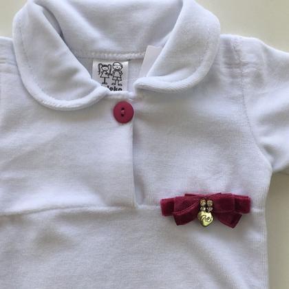 Imagem de Conjunto bebe menina plush com boina delicada