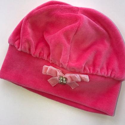 Imagem de Conjunto bebe menina plush com boina delicada