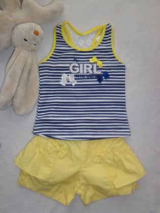 Imagem de Conjunto bebê menina regata e short sarja com babado have fun