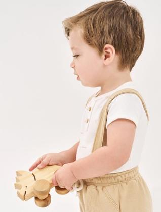 Imagem de Conjunto Bebê Menino Body E Bermuda Com Suspensório Natural E Bege Divertto