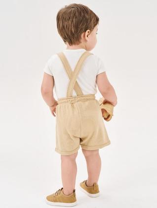 Imagem de Conjunto Bebê Menino Body E Bermuda Com Suspensório Natural E Bege Divertto