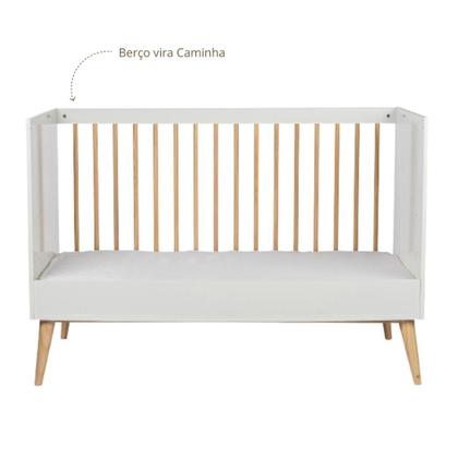 Imagem de Conjunto Berço de Bebê e Cômoda Infantil 3 gavetas Retrô - Quater