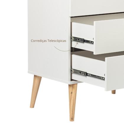 Imagem de Conjunto Berço de Bebê e Cômoda Infantil 3 gavetas Retrô - Quater