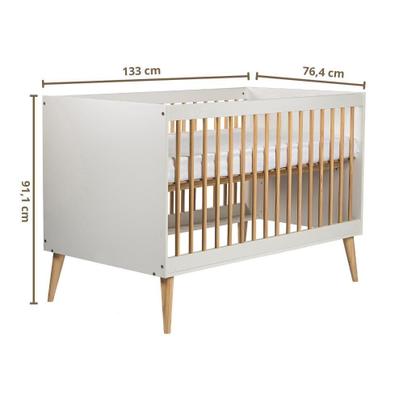 Imagem de Conjunto Berço de Bebê e Cômoda Infantil 3 gavetas Retrô - Quater