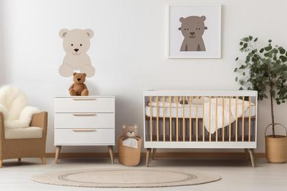 Imagem de Conjunto Berço de Bebê e Cômoda Infantil 3 gavetas Retrô - Quater