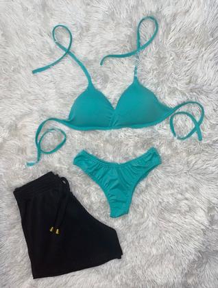 Imagem de Conjunto Biquíni Com Bojo  Asa Delta, LISO + Short