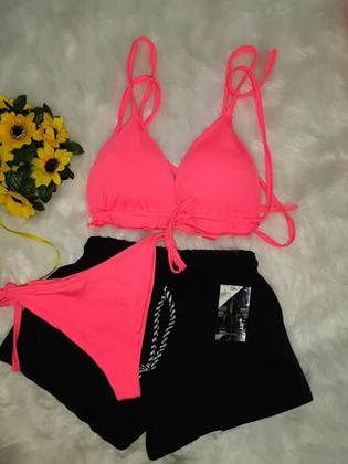 Imagem de Conjunto Biquíni Com Bojo Cortininha + Shorts