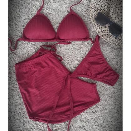 Imagem de Conjunto biquini e shortinho canelado