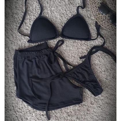 Imagem de Conjunto biquini e shortinho canelado