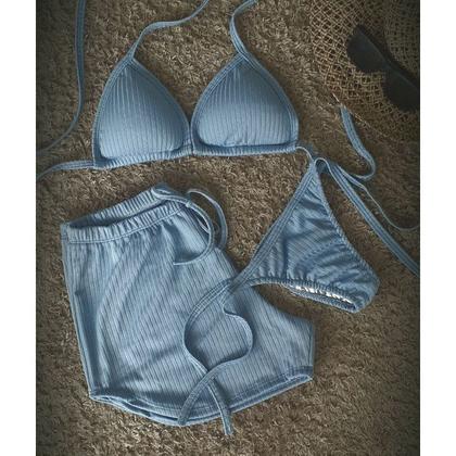 Imagem de Conjunto biquini e shortinho canelado