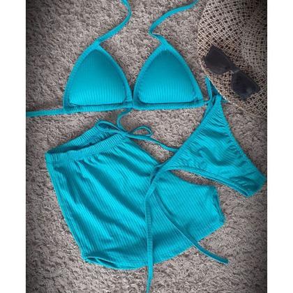 Imagem de Conjunto biquini e shortinho canelado