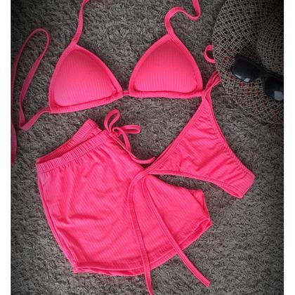 Imagem de Conjunto biquini e shortinho canelado