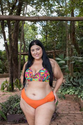Imagem de Conjunto biquíni feminino plus size com bojo sustentação calcinha lateral larga P ao 54