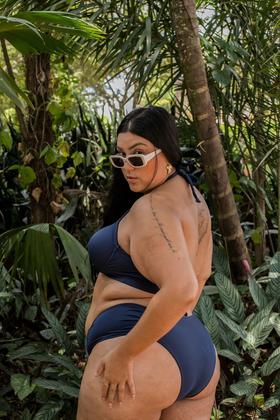 Imagem de Conjunto biquíni feminino plus size com bojo sustentação calcinha lateral larga P ao 54