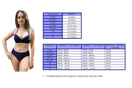 Imagem de Conjunto biquíni feminino plus size com bojo sustentação calcinha lateral larga P ao 54